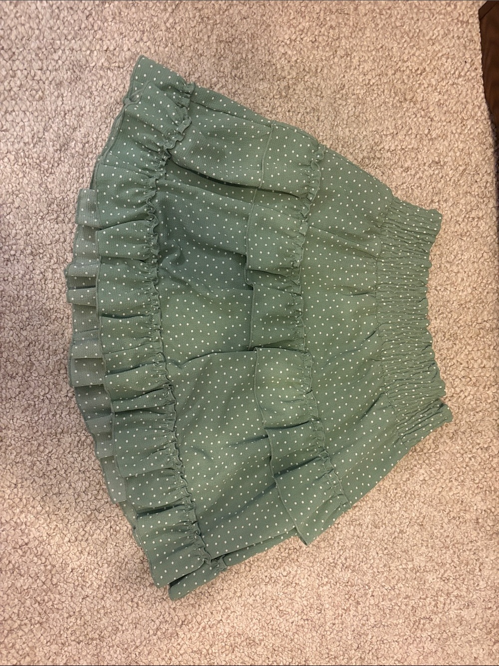 Altar'd State Sage Green Polka Dot Midi Skirt Size: L C7